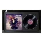 12" / 10" / 7" Double Vinyl LP Record and Album Cover Frame BLACK Mount Memorabilia Wall Display (Black Gloss, 7" Vinyl)