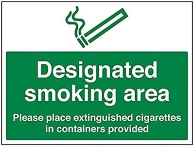 vsafety 57042bf-r "lugar cigarrillos en comida siempre" prohibición no fumar signo, plástico rígido, paisaje, 400 mm x 300 mm, verde