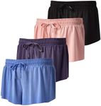 4 Pack Girls Butterfly Shorts Flowy Teen Dance Athletic Kids Skorts Skirts Tennis Cheer Preppy Activewear Running Youth Workout Summer Liner, 4-5