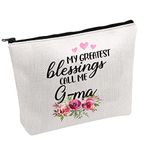 PWHAOO Gma Gifts My Greatest Blessings Call Me Gma Makeup Bag Mother's Day Gift For Mom Grandma, Call Me Gma B