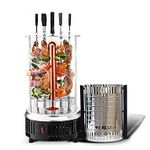 MYHEART My Heart Electric Power Vertical Bbq Grill Stainless Steel Broiler Bbq Tong Grill Oven Home Smokeless Electric Grill Kebab Machine, Free Standing