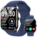 Smart Watch for Men Women with Bluetooth Call and Message Reminder, Fitness Watch 1.85" HD Touch Screen, 120+ Sports Modes/Heart Rate/Sleep Monitor/IP68 Waterproof, Smartwatch for Android iOS (Blue)