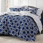 Bedsure Twin/Twin XL Kids Comforter Set 5 Pieces - Navy Blue Quatrefoil Comforters Twin Size, Lightweight Bedding Sets for All Season, Bed in a Bag with Comforters, Sheets, Pillowcase & Sham