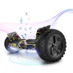 ELEKGO 8.5 Inch Hoverboard, All-Terrain Tires Off-Road Self Balancing Scooter with Bluetooth LED Light Hoverboards and APP for Teenagers and Adults (Hip-hop)