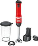 BLACK+DECKER Kitchen Wand Cordless Immersion Blender, Hand Blender with Charging Dock, Red (BCKM1011K06)