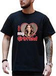 LASFOUR Personalized I Love My Girlfriend Tee with Custom Photo, Custom Photo Love Shirt, I Love My Boyfriend Tee, Birthday Valentine Anniversary Day Gift Ideas for Boyfriend Girlfriend