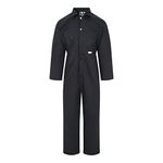 Ladies Zip Front Boilersuit Workwear Boiler Suit Coverall Overall Womens Girls (10 (34" Chest), Black)
