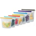 Homelux Theory Reusable Silicone Food Storage Bags Silicone Bags Reusable Bags Silicone Silicone Storage Bags Silicone Food Bags Reusable Silicone Food Bag (3 Large + 4 Medium)