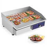 Giantex Commercial Griddle, 22" Electric Griddle 2000W, Cast Iron Griddle, Stainless Steel Frame, 122℉-572℉ Adjustable Temperature Control, Removable Oil Storage Box, Restaurant Teppanyaki Grill