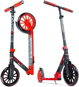 Madd Gear Metro 200 - Adults and Teens Folding Kick Scooter - Fast 8" Smooth Rolling Wheels, Adjustable Height Handlebar, Lightweight, Rider Capacity 220 lbs