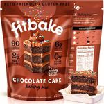 FitBake Keto Low Carb Chocolate Cake Baking Mix | 2g Net Carbs Per Serving | No Added Sugar | Zero Sugar & Gluten Free Desserts, Naturally Sweetened Keto Snack 8.75oz