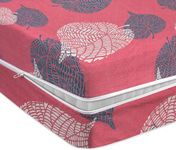 BSB HOME® Premium Cotton Printed Mattress Cover/Protector with Zipper Chain|Provides All Around Protection With 360° Encasing |Single Size Bed - 72x36+6 inches (6 x 3 Feet Mattress) - Pack of 1 - Pink