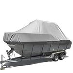 Hard Top Boats, 210d Heavy Duty Boat Cover Easy to Install Suitable for Center Console Boat Open Boat Cover Used for Extend The Life of Boat,Gray,21~24ft