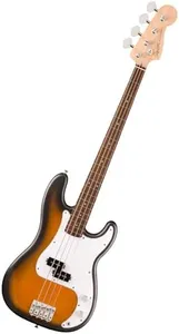 Fender Squier Debut Series Precision Bass Guitar, Beginner Guitar, with 2-Year Warranty, Includes Free Lessons, 2-Color Sunburst with Matte Finish