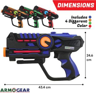 ArmoGear Laser Tag Set – 4-Pack Multiplayer Game for Kids & Adults
