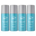 Designer Fragrances 4 Pack Neroli Men's Body Spray Deodorant Cans - For Instant Freshness on The Go - Long Lasting Smell - Great Male Gift Sets - 150ml