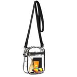 Yizerel 1 Pack Clear Crossbody Bag Stadium Approved, Clear Crossbody Purse with Front Pocket and Adjustable Strap for Concerts