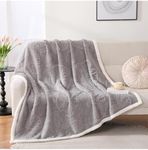 Butterthief Cozy Super Soft Warm Double Layered Kids Sherpa Blanket All Season Baby Blanket for Winter Toddlers Boys & Girls 1-6 Years (Size -100 x 150cm) (Light Grey)