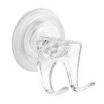 iDesign Razor Holder for Shower with Power Lock Suction, Clear, 2.25" x 2.25" x 2.5"