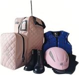 TerkCo Youth Kids Horse Riding Bag, Equestrian Boots and Helmet Bag, Riding Helmet Holder,English Equestrian Storage Bag Carry All (Only Bag) (Pink)