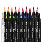 Brush Pens Set, 20+1 Colouring Pens, JZMAX Art Supplies Watercolour Brush Pens- Coloured Pens for Bullet Journal- Calligraphy Pens with Flexible Nylon Brush, Art Pens Gift for Adults, Kids and Artists