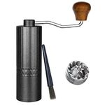 RSNMocha Manual Coffee Grinder,Capacity 25g Hand Coffee Grinder with Adjustable Bean Grind Size,Hand Espresso Grinder with Conical Stainless Steel Burr-Ideal for Drip Coffee,French Press, Matte Black