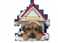 Yorkipoo Dog Doghouse Personalized Christmas Ornament