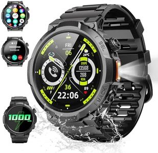 Smart Watches for Men (Answer/Make Call), 1.53" HD Military Smartwatch, 50+ Days Extra-Long Battery Life Fitness Tracker, Flashlight/110+Sports/Heart Rate/Sleep Monitor/IP68 Waterproof Android iOS