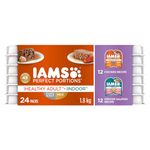 IAMS Perfect Portions Wet Cat Food Adult Grain Free - Chicken CIG and Indoor Salmon Paté Variety Pack, 75g (24 Pack)