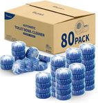 Vacplus Toilet Bowl Cleaners - 80 Pack Long-Lasting Toilet Cleaner Tablets, Prevent Stains & Deodorize, Blue