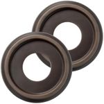 EIFHYT 2 Pack Molded PU Ceiling Medallion for Light Fixtures and Ceiling Fans, 10"OD x 4"ID x 1-2/8 "P （Wood Grain Oil Rubbed Bronze）