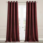 StangH Luxury Red Velvet Curtains - Christmas Classic Gold Foil Striped Pattern Insulated Noise Buffer Privacy Protect for Master Bedroom, Burgundy Red, W52 x L84-inch, 2 Panels