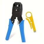 XIKKART Crimping Tool RJ45 | Tool Kit | Wire Stripper And Cutter, 3 in 1 Modular Crimping Tool RJ11 UTP Cat5E/Cat6 LAN Cutter RJ45 RJ12 4P4C 4P2C, Crimper, Hand Tools, For Wire Cutting, Stripping,