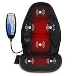 Snailax Memory Foam Back Massager - Massage Chair with Heat, 6 Vibration Massage Nodes & 3 Heating Pad, Massage Seat Cushion for Home Office Chair