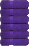 Infinitee Xclusives 100% Cotton Hand Towels for Bathroom – Ultra-Soft & Highly Absorbent, 6-Pack, Gym, Spa & Hotel | Profound Purple |