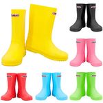 Zorax - UK7 Kids - EU25 - Yellow Girls Boys Waterproof Non-Slip Kids Motorbike Rain Boots Kids Rain Shoes Wellies Unisex Children Wellington Boots