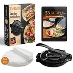 Tortillada – Cast Iron Tortilla Press + Recipes E-Book + 100 x Parchment Paper (25cm)