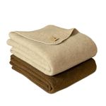 TILLHÅLL Wool Blanket Made of 100% Pure Virgin Wool, Beige Virgin Wool Blanket, 150 x 200 cm, Made in Germany, Soft and Breathable, Natural Comfort