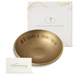 Urllinz 8 Year Anniversary Bronze Gifts - 8th Anniversary Jewelry Tray, Bronze Ring Holder Dish&Gift Box, 8 Year Anniversary Wedding Gifts for Him Men Wife Couple, 4"