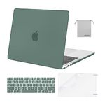 MOSISO Compatible with MacBook Pro 13 inch Case M2 2024, 2023, 2022-2016 A2338 M1 A2251 A2289 A2159 A1989 A1708 A1706, Plastic Hard Shell&Keyboard Cover&Screen Protector&Storage Bag, Emerald Green