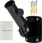 NQ Flag Pole Holder Adjustable, Flag Pole Bracket for Outside House Heavy Duty Aluminum, Multi-Position Flag Pole Mounting Bracket Rust Free with Hardwares, 1" Inner Diameter (Black)