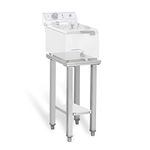 Royal Catering RCSF-15E Shelf Table for Deep Fat Fryer (41 x 29 cm, 2 Shelves, 150 kg, Height-Adjustable feet, Stainless Steel) Silver