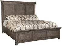 Hekman Lincoln Park King Panel Bed, Wooden Frame, with Food board and Headboard, Adjustable Slat Height, Traditional Bedroom Furniture, Rustic Design, Luxury Wood Frame for Modern and Classic Bedrooms