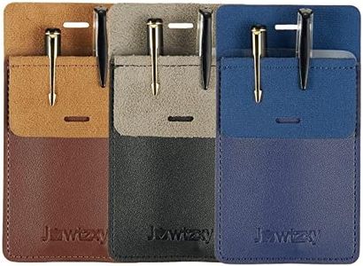 Pocket Protector, 3 Pcs Leather Pocket Pen Holder Organizer Pouch for Shirts Lab Coats Pants Pen Sleeve - Multi-Purpose Pen Pocket Holds Pens Pointers Pencils and Notes Card (Brown, Black,Blue)