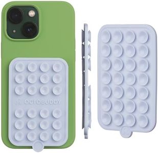 OCTOBUDDY Double - Silicone Double-Sided Suction Phone Case Detachable Mount - Hands-Free, Strong Grip Holder for Selfies & Videos - iPhone & Android Compatible - 2.5″ x 3.75″, Baby Blue