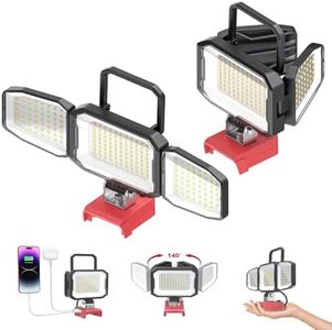 2PCS LED Work Light Compatible with Milwaukee 18V Battery, 150W 15000LM