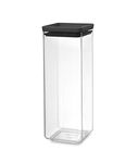 Brabantia Square Food Storage Canister, Dark Grey, 2.5 Litre