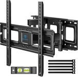PERLESMITH Full Motion TV Wall Mount for 26-65 inch TVs, TV Mount up to 99lbs Max VESA 400x400mm, Wall Mount TV Bracket with Dual Articulating Arms Swivel Tilt Extension Fits 8″/16″ Wood Studs, PSMFK4