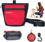 SUNFATT Dog Treat Pouch,Treat Pouch Dog Training,Dog gaterie Pouch with Magnetic Closure,Fanny Pack for Puppy Treats Training Courses and Walks,Include Collapsible Dog Travel Bowl and Dog Clicker