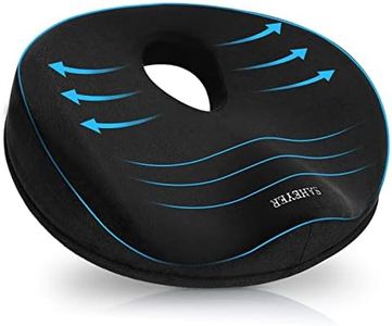 SAHEYER Donut Pillow for Tailbone Pain Relief and Hemorrhoids, Memory Foam Donut Cushion for Sciatica Nerve, Seat Cushion Butt Pillow for Men Women at Home Office Chair Car Long Sitting Comfort, Black